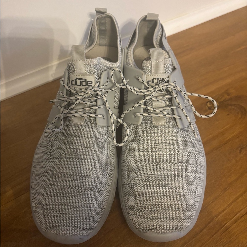 Hey Dude Gray Knit Casual Sneakers